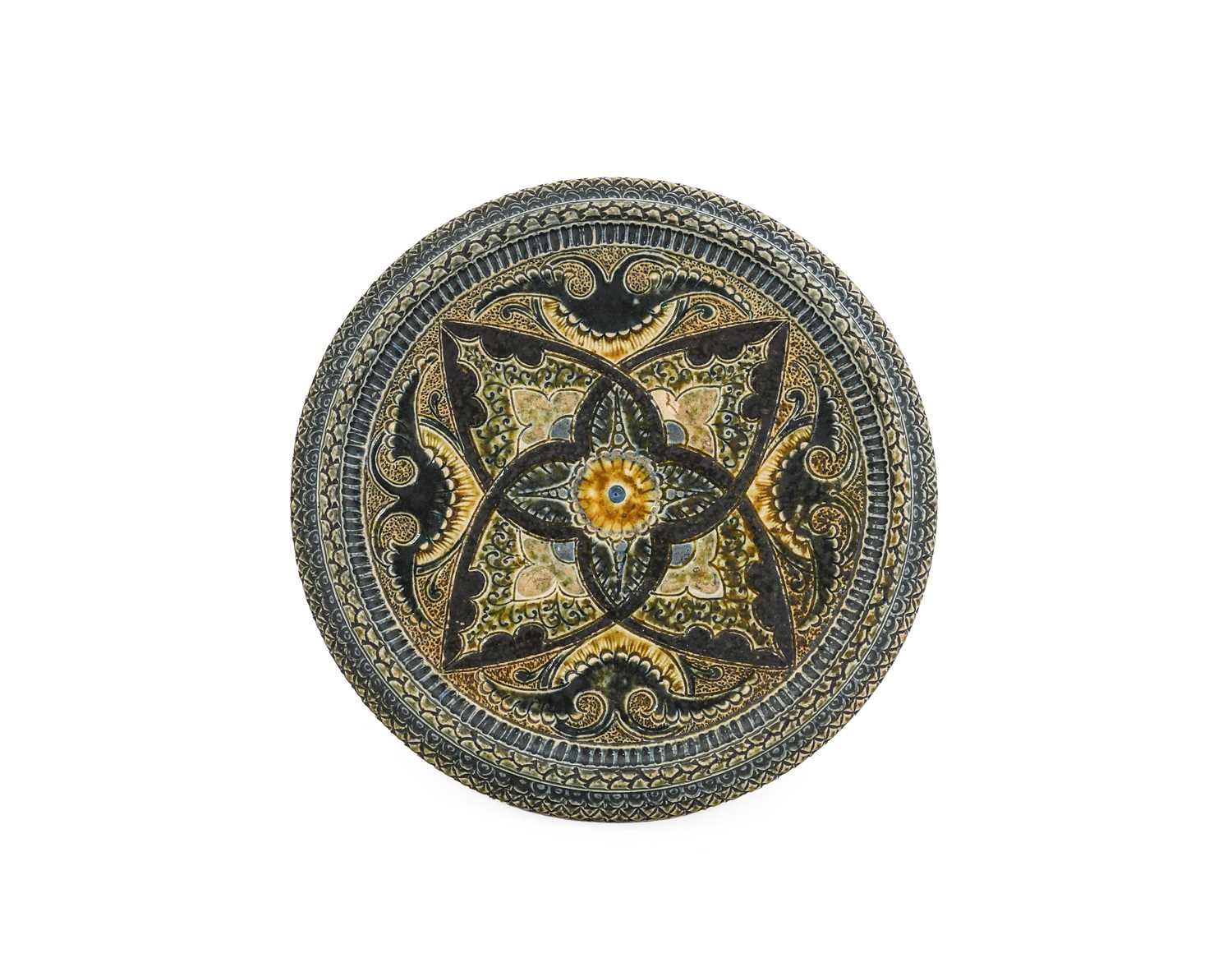 Lot 24 - A Martin Brothers Stoneware Teapot Stand,...