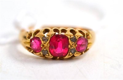 Lot 222 - An 18ct gold ruby and diamond ring