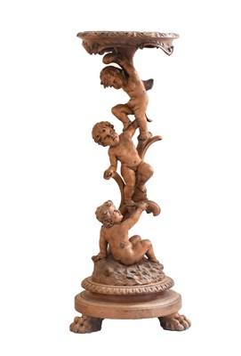 Lot 542 - An Italian Carved Pine Plant Stand, circa 1890,...