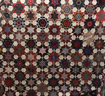 Lot 1093 - A Modern Quilt Incorporating Silks Cut From...