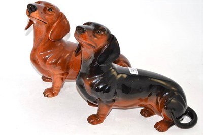 Lot 250 - Two Beswick fireside dachshunds