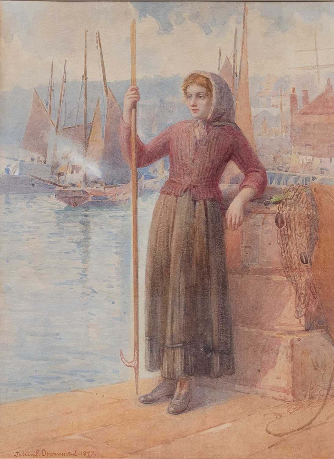 Lot 1034 - Julian E. Drummond (1824-1906) Fisher Girl on...