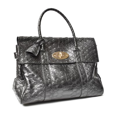 Lot 1056 - A Mulberry Bayswater Black Python Embossed...