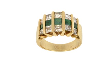 Lot 2313 - An Emerald and Diamond Ring five rows...