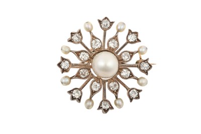 Lot 2389 - A Pearl and Diamond Brooch/Pendant, circa 1900...