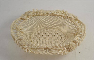 Lot 271 - A Belleek first period lattice basket, 28cm wide