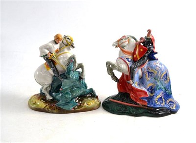 Lot 272 - Two Royal Doulton figures HN2041 'The Broken Lance' and  HN2051 'St George'