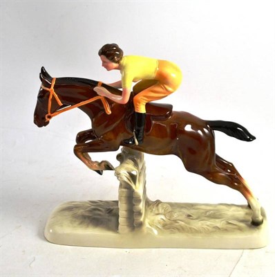 Lot 274 - A Katzhütte figure on jumping horse