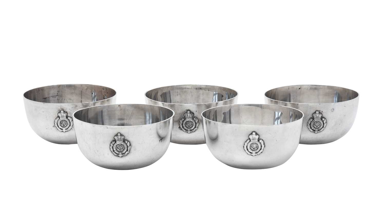 Lot 31 - Five Edward VII Silver Finger-Bowls