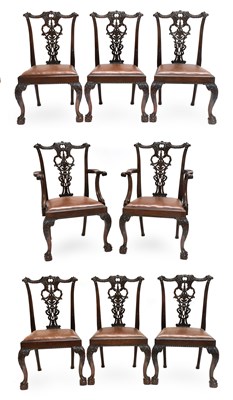 Lot 497 - A Set of Eight (6+2) George III-Style Carved...