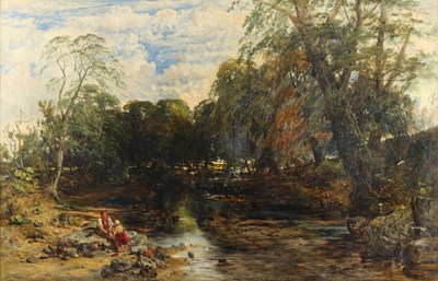 Lot 385 - John Wright Oakes ARA (1820-1887) Figures at...
