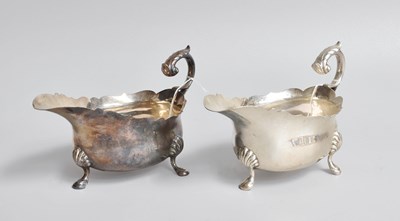 Lot 1 - Two George V Silver Sauceboats, by Boodle and...