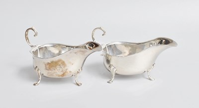 Lot 7 - A Pair of George V Silver Sauceboats, by...