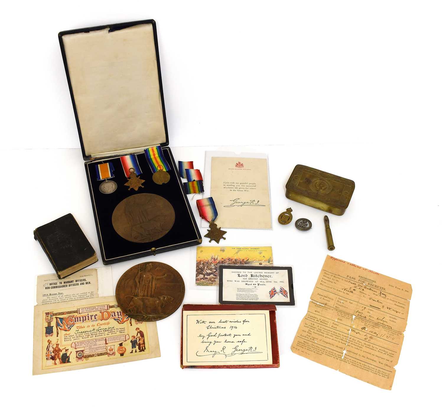 Lot 209 - A First World War Casualty Group, awarded to R....