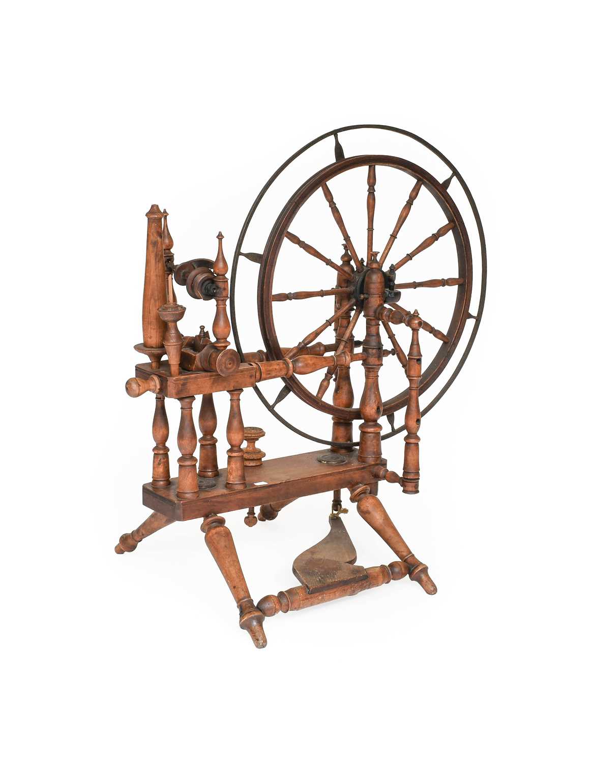 Lot 1168 - A 19th Century Norwegian Spinning Wheel, 89cm...