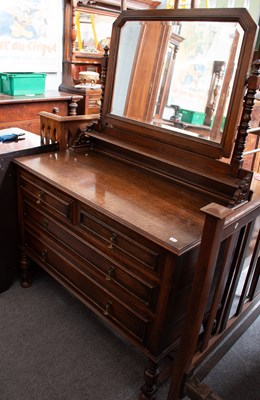 Lot 1260 - A 1920s/ 30s Oak Two Piece Bedroom Suite,...