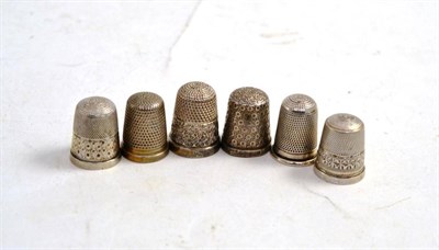 Lot 330 - Six silver thimbles (6)