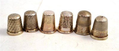 Lot 331 - Six silver thimbles (6)