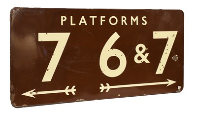 Lot 785 - BR(W) Platform 7 6&7 Enamel Sign ff