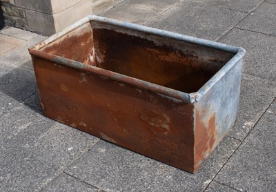 Lot 1129 - A Galvanzed Trough of Rectangular Form, 93cm...