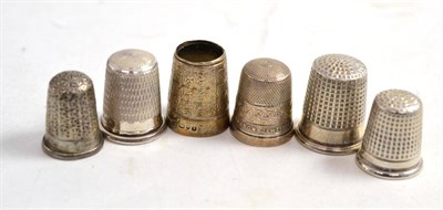 Lot 338 - Six silver thimbles (6)