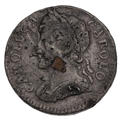 Lot 96 - Charles II, Tin Farthing 1684, with copper...