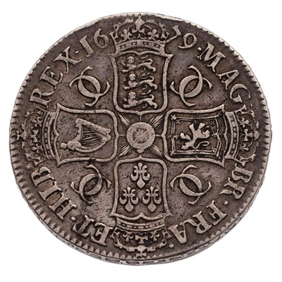 Lot 90 - Charles II, Crown 1679, T.PRIMO, fourth draped...