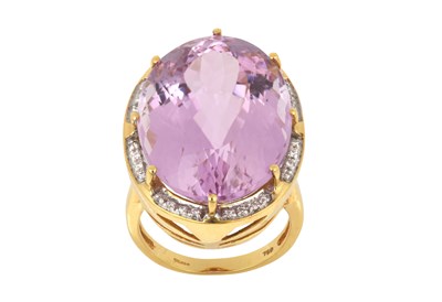 Lot 2045 - An 18 Carat Gold Kunzite and Diamond Cluster...
