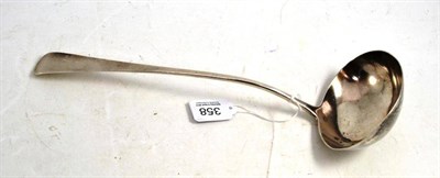 Lot 358 - Silver soup ladle