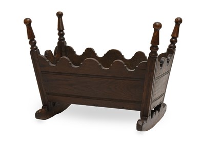 Lot 457 - A Joined Oak Cradle, late 18th century, of...