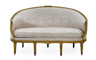 Lot 571 - A Louis XVI Giltwood and Gesso Two-Seater...