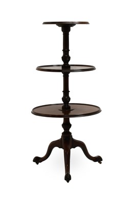 Lot 566 - A George III Mahogany Three-Tier Dumb Waiter,...