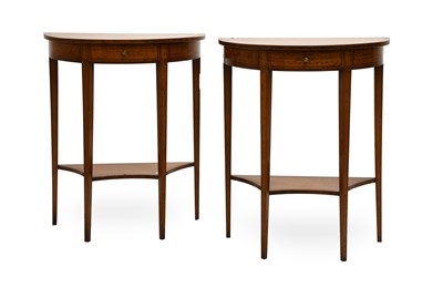 Lot 568 - A Pair of George III-Style Satinwood, Rosewood-...