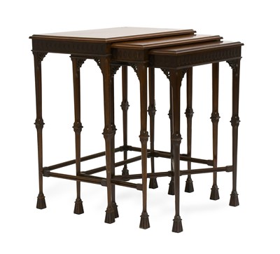 Lot 567 - A Nest of Three Edwardian Chippendale-Style...