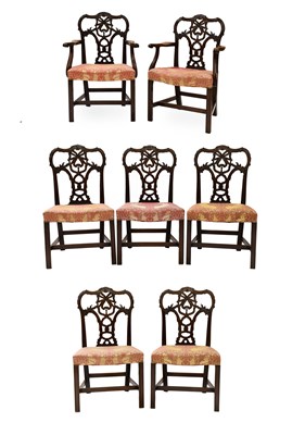 Lot 551 - A Set of Seven (6+1) George II-Style Carved...