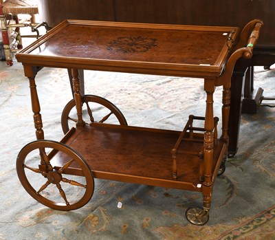 Lot 1290 - A Reproduction Walnut Dinner Wagon, with...