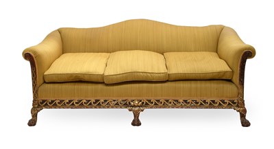 Lot 446 - A George II-Style Carved Giltwood Three-Seater...