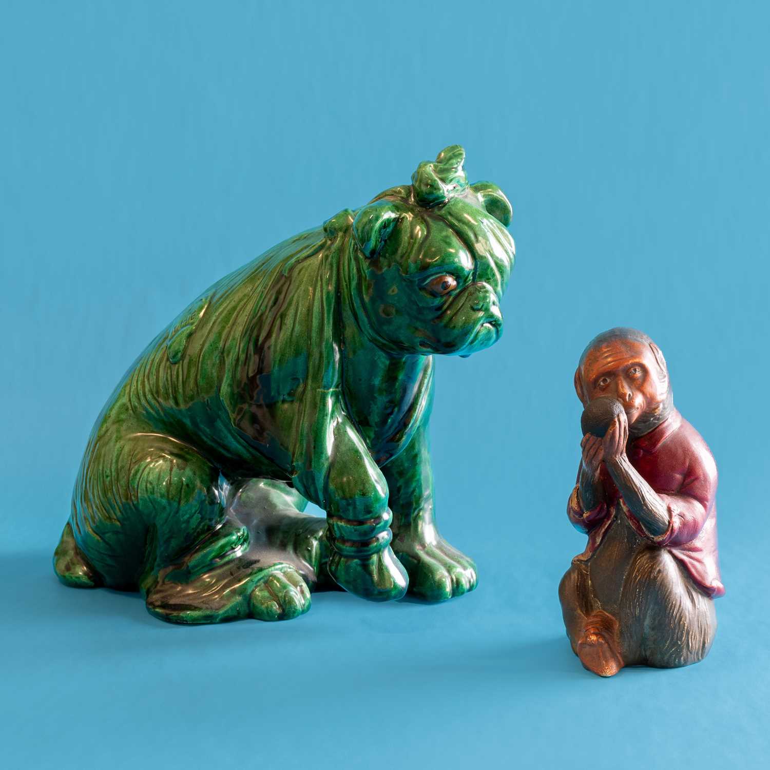 Lot 29 - A Bretby Pottery Model of a Wounded Bull Dog,...