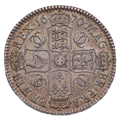 Lot 91 - Charles II, Halfcrown 1670, V.SECUNDO, (Bull...