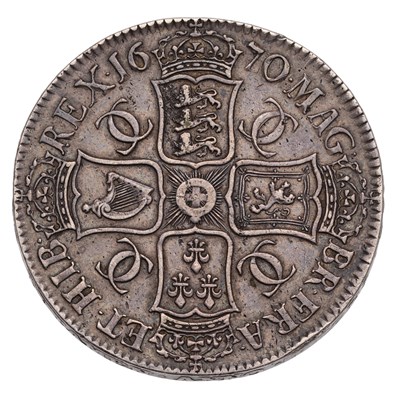 Lot 87 - Charles II, Crown 1670, V.SECUNDO, second bust,...