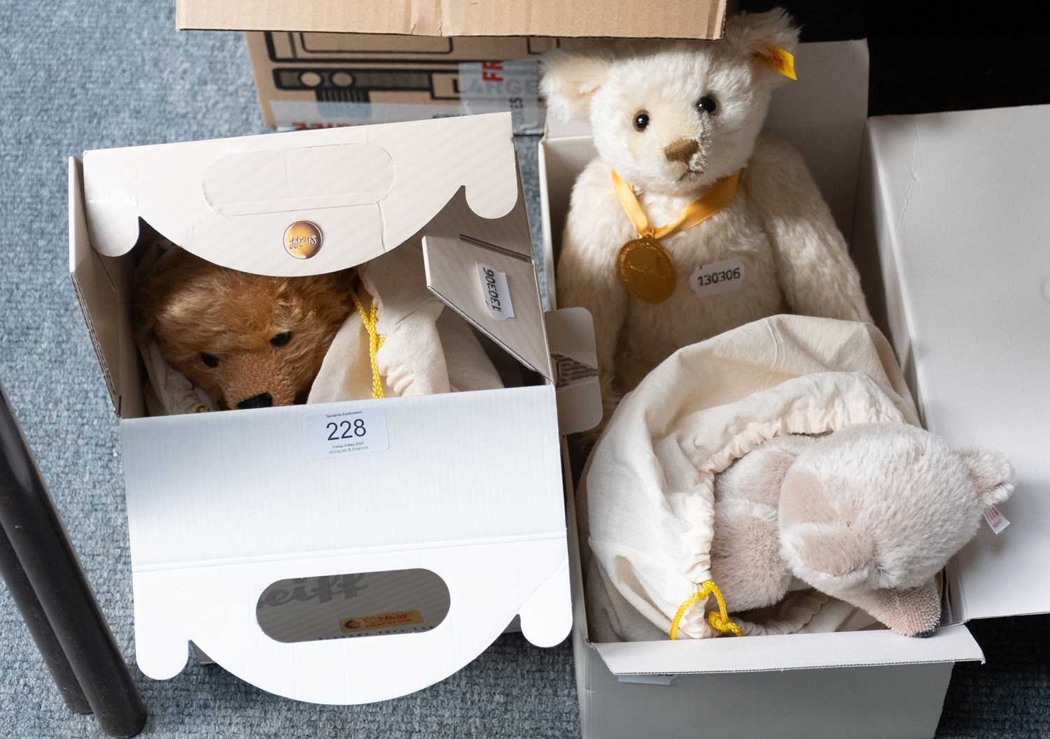 Lot 228 - Three Modern Steiff Teddy Bears; ''The Growler'...