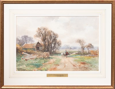 Lot 1055 - Henry Charles Fox (1855-1929) "Lane scene with...