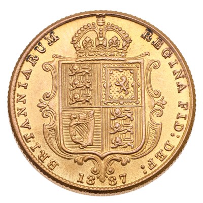 Lot 320 - Victoria, Half Sovereign 1887, (Marsh 478F,...