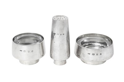 Lot 2246 - A Three-Piece Elizabeth II Silver Condiment-Set