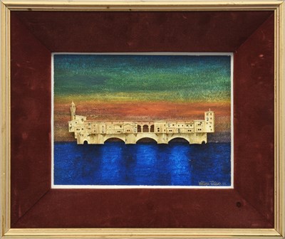 Lot 2231 - An Elizabeth II Two-Colour Gold and Diamond-Set Depiction of the Ponte Vecchio