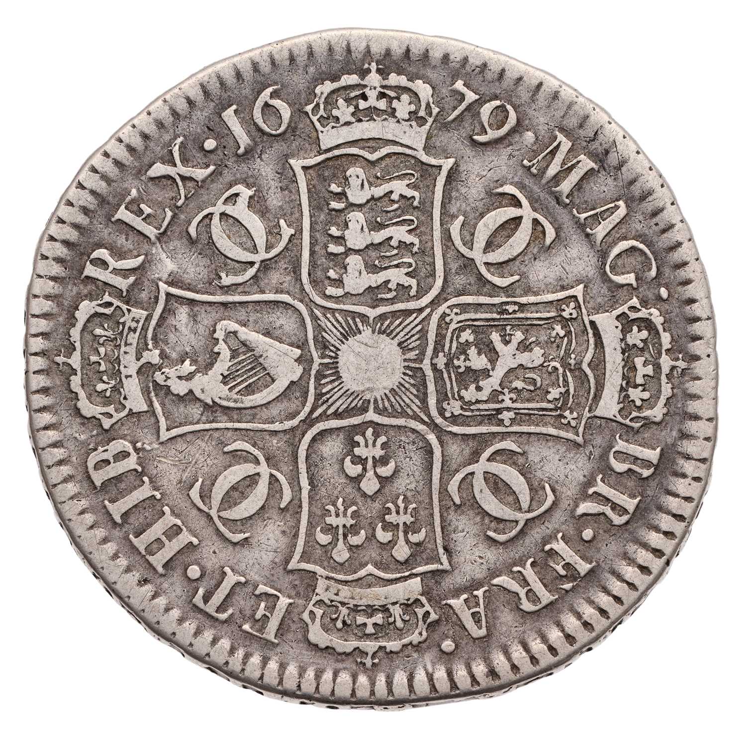 Lot 93 - Charles II, Halfcrown 1679, T.PRIMO, (Bull 480,...