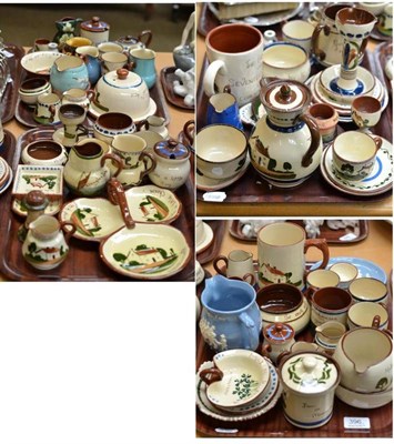 Lot 396 - Four trays of Torquay ware including jugs, match striker, candlesticks etc