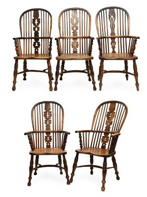 Lot 426 - A Harlequin Set of Five Yorkshire Yewwood High-...