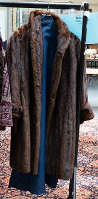 Lot 1159 - Calman Links Brown Mink Fur Coat with shawl...