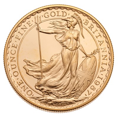 Lot 355 - UK, 1oz Gold Proof Britannia 1987, £100 face...